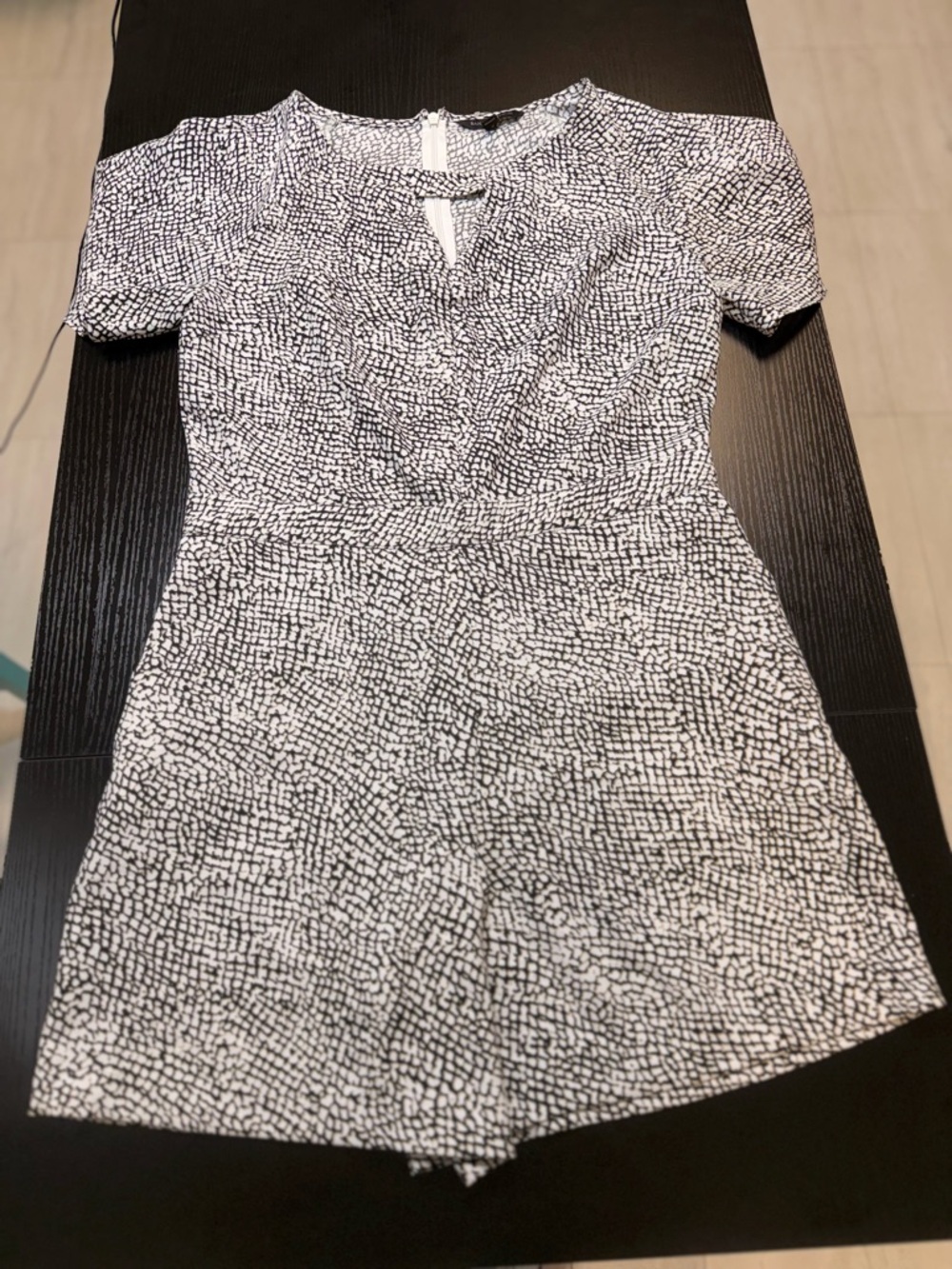 Banana Republic Black and White Textured Print Dress